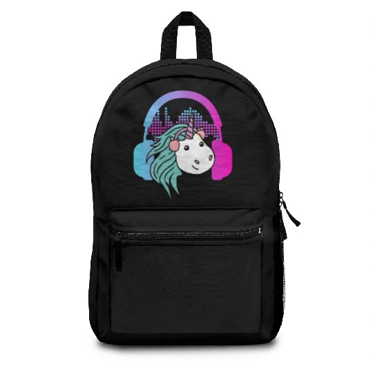 Disc Jockey DJ Unicorn Techno Music Disco Backpacks