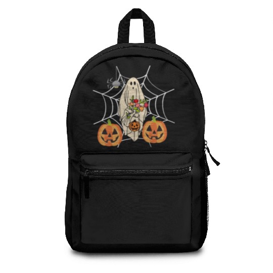 Halloween Costume Floral Ghost Pumpkin SpiderWeb Backpacks