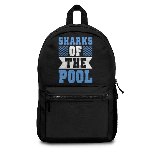Swimmer Swimming Sharks Of The Pool Backpacks
