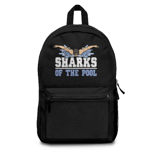 Swimmer Swimming Sharks Of The Pool Backpacks