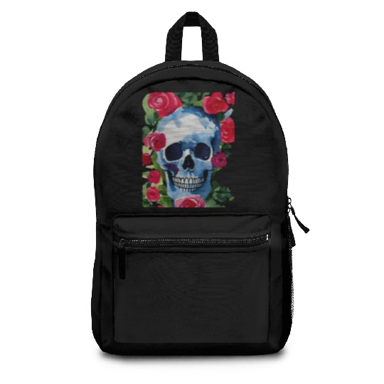 Skull and Roses - Garden Of Roses Backpacks