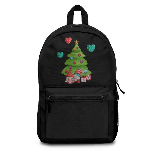 christmas is love, gnomes, christmas tree, love Backpacks