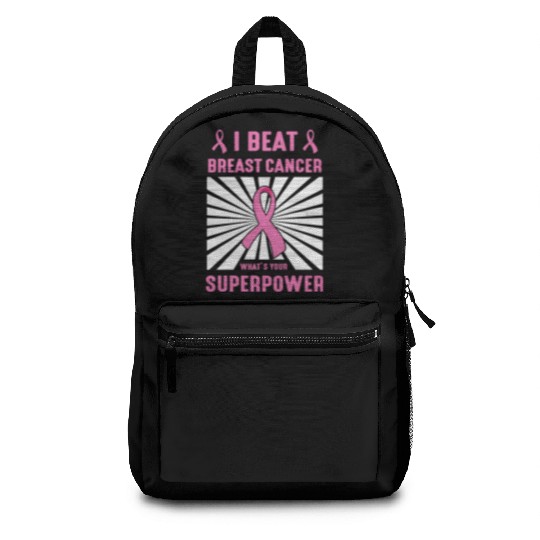 I Beat Breast Cancer What's Your Superpower Backpacks