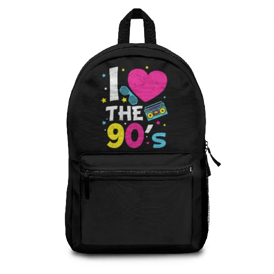I Love the 90s Radio Cassette Tape Nostalgia Gifts Backpacks