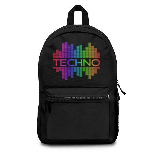 Techno Music Rainbow Spectrum Hard Dark Acid Backpacks