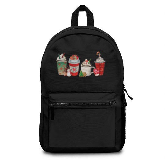 Merry Christmas Coffee Snowman Latte Peppermint Backpacks