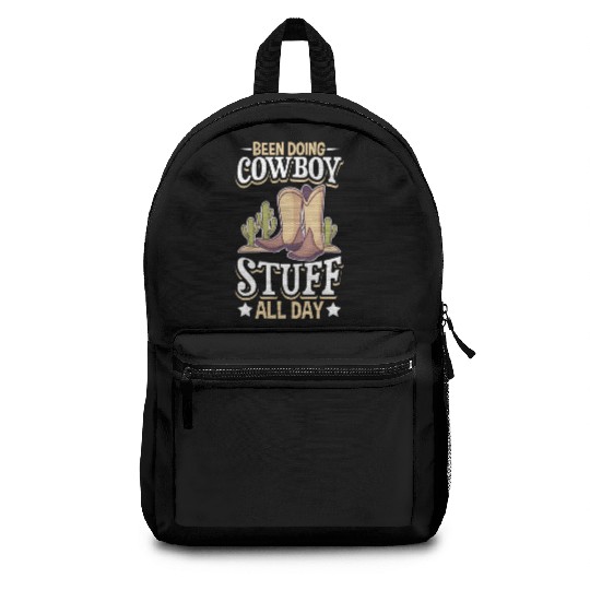 Cowboy Barn Bull Rider Rodeo Country Western Gift Backpacks