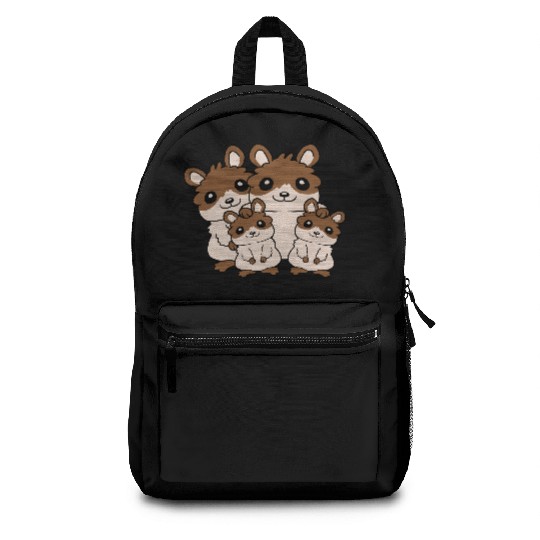 mom dad kids hamster Backpacks