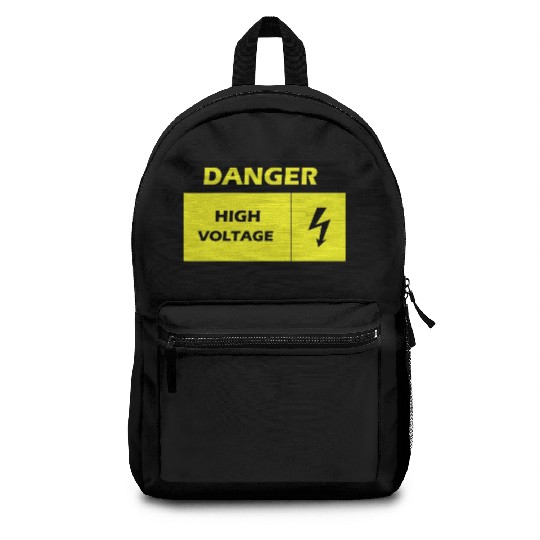 Danger Electrical Hazard Yellow warning Label Backpacks
