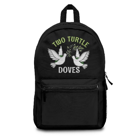 Two Turtle Dove Christmas Cute Birds Awesome Backpacks