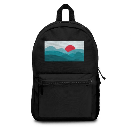 Minimalist Sun Teal Blue Backpacks