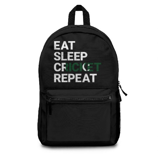 Eat Sleep Cricket Repeat PK Flag Sports Gift Backpacks
