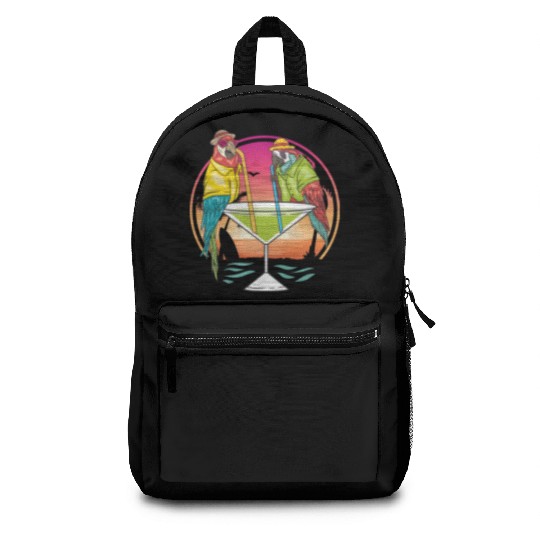 Parrots Drinking Margarita Hawaiian Birds Gift Backpacks