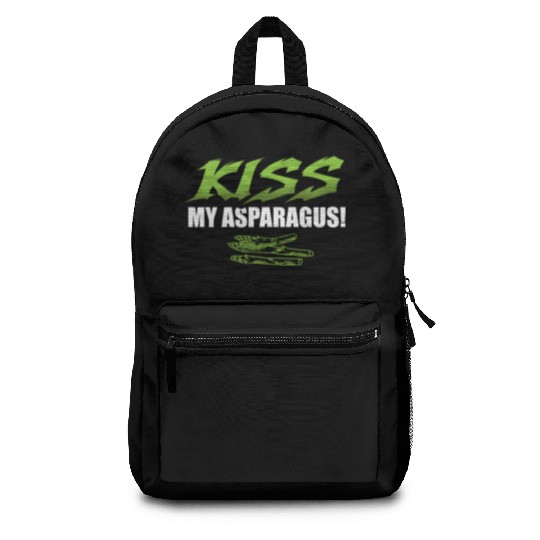 Kiss My Asparagus Lover Vegetarian Vegetable Vegan Backpacks