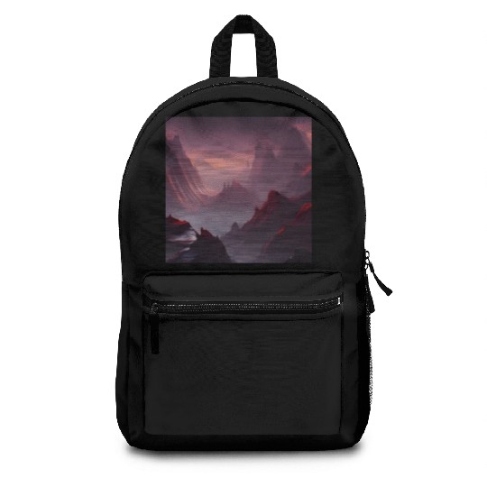 Lonely Red Mountains on an Alien Planet Abstract Backpacks