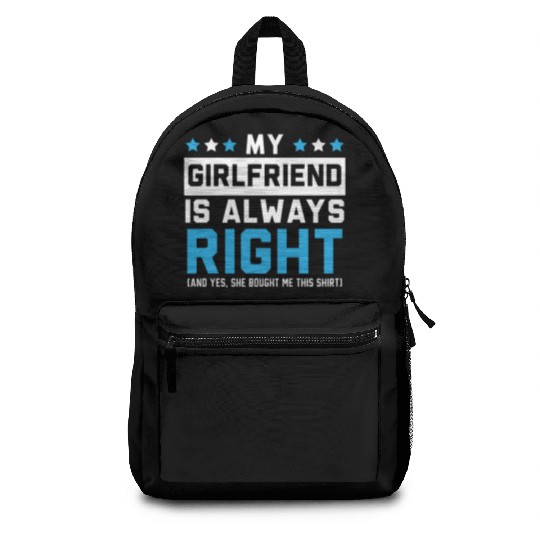 My Girlfriend Is Always Right Valentines Day Cupid Backpacks