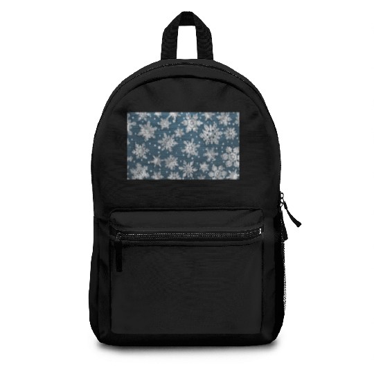 Modern Snowflakes Pattern Blue Backpacks