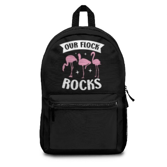 Our Flock Rocks Flamingo Whisperer Wading Bird Backpacks