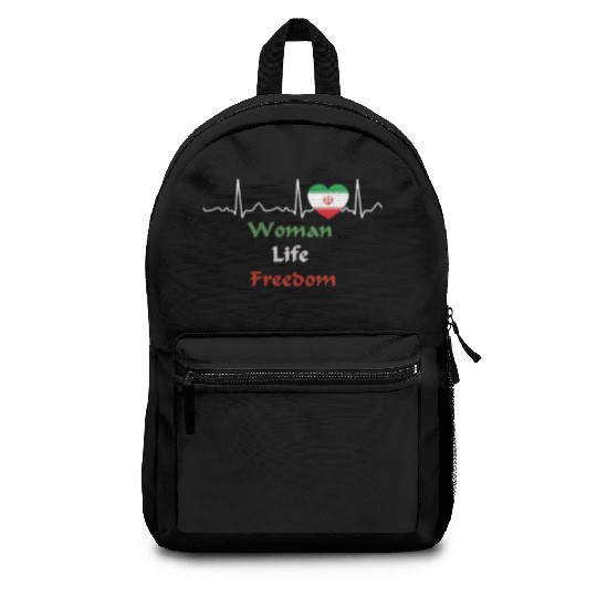 Iran - heartbeat, heart line, woman, life, freedom Backpacks