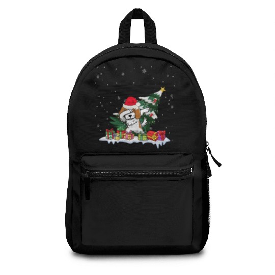 Saint Bernard Christmas Dabbing Santa Xmas Pajama Backpacks