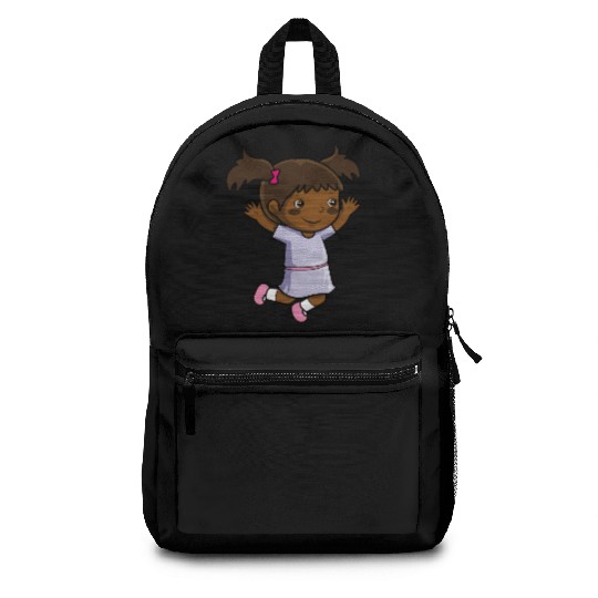 Girl jumps school enrollment joy kindergarten Backpacks