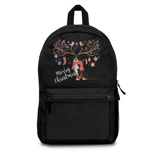 Bernese Mountain Dog Christmas Backpacks