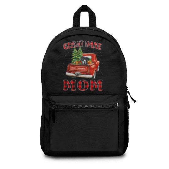 Christmas Great Dane Mom Hat Santa Truck Tree Plai Backpacks