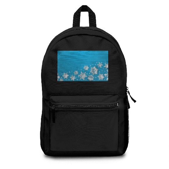 Modern Snowflakes Blue Backpacks