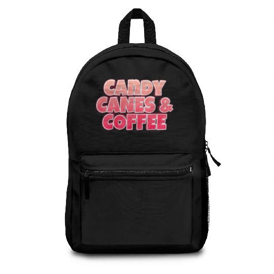 Candy Cane Candy Canes And Coffee Backpacks