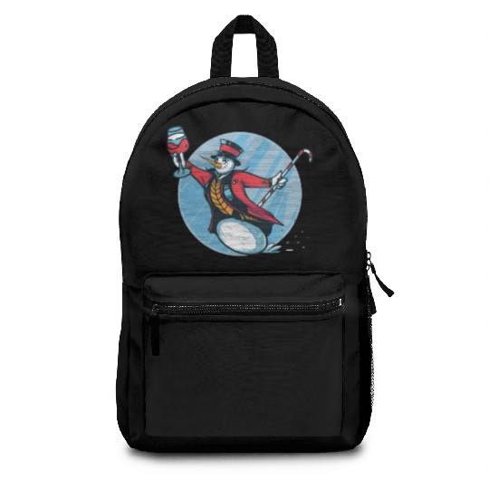 Snowman Snowman Drinking Wine Backpacks