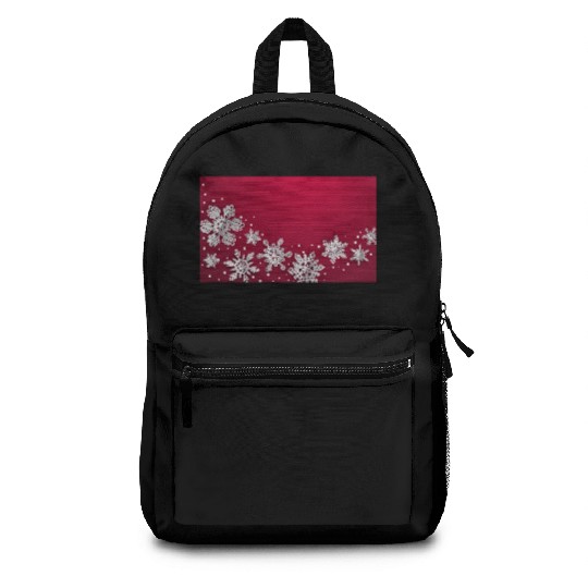 Christmas Snowflakes Red Winter Backpacks