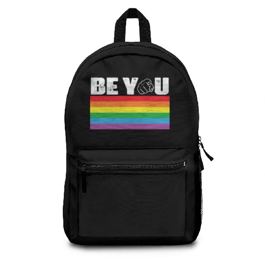 LBGT Flag Gay Pride Human Be You Backpacks