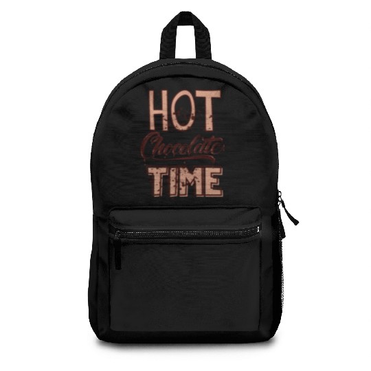 Cute winter quotes - hot chocolate time Backpacks