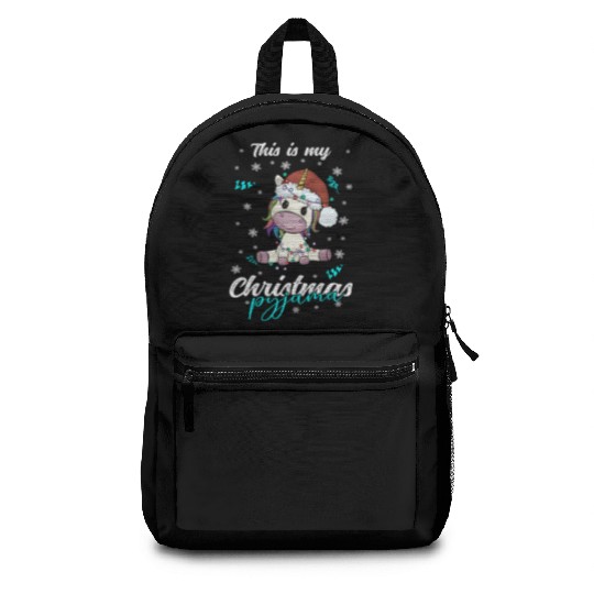 Winter Christmas Pyjama Cow Backpacks