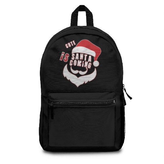 Christmas Cute Santa Is Coming Santa Candy Cane Backpacks