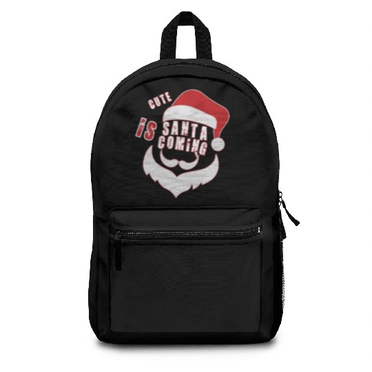 Christmas Cute Santa Is Coming Santa Candy Cane Backpacks