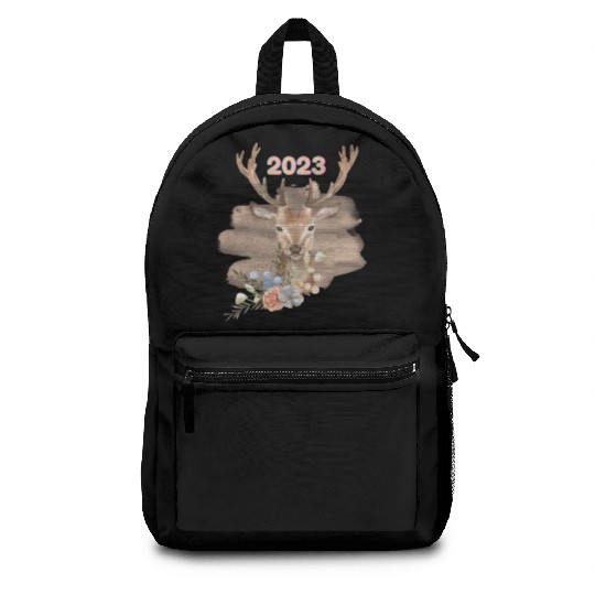 Brown Beige Watercolor Illustrated Deer Backpacks