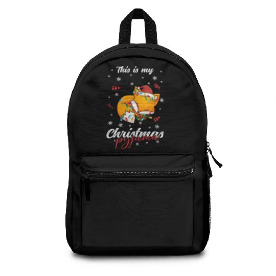 Winter Christmas Pyjama Fox Backpacks