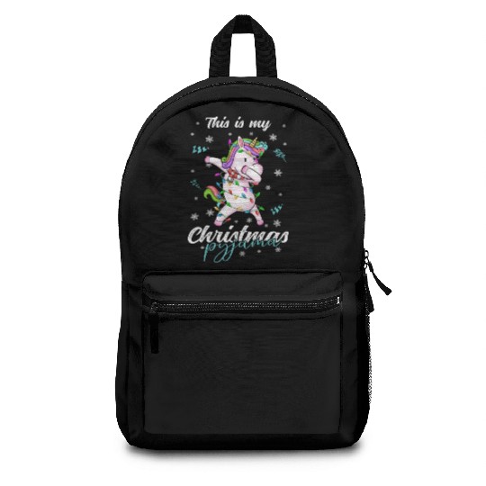 Winter Christmas Pyjama Unicorn Backpacks