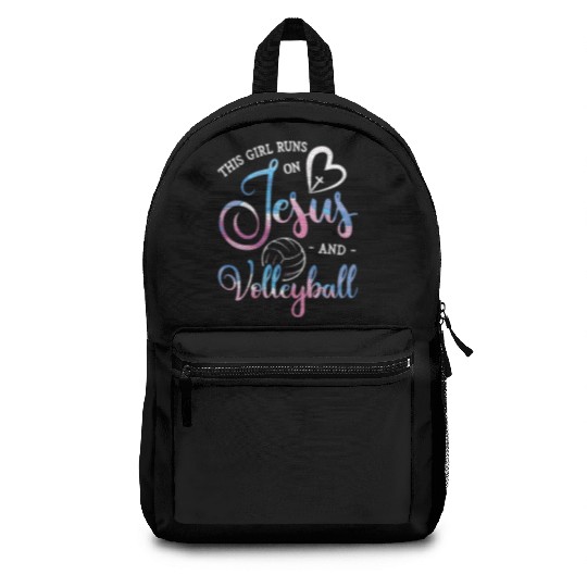 This Girl Runs On Jesus And Volleyball Player Chri Backpacks