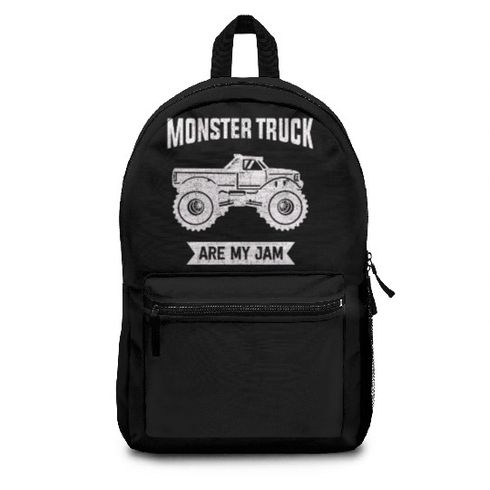 Monster Trucks Are My Jam Vintage Retro Backpacks