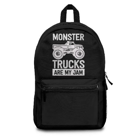 Monster Trucks Are My Jam Vintage Retro Backpacks