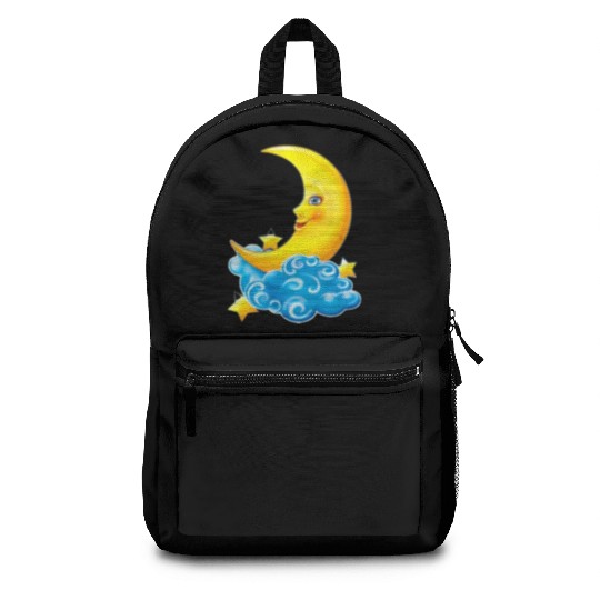 dessin de croissant de lune Backpacks