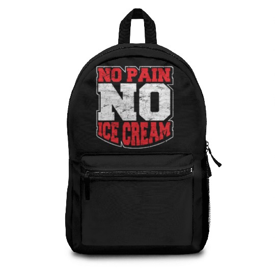 No Pain No Ice Cream Fitness Funny Gym Saying Card Backpacks