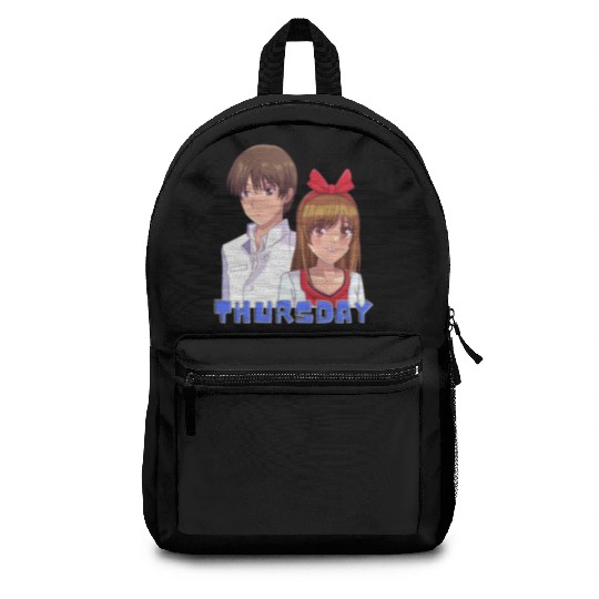 Anime Boy and Girl Day of The Week Thursday Backpacks