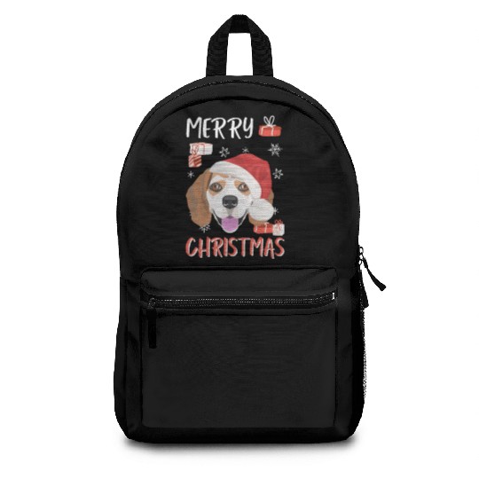 Beagle Merry Christmas Backpacks