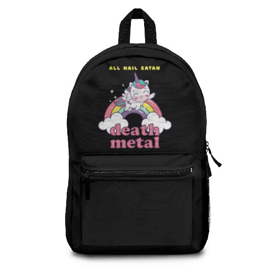 Unicorn On Cloud Death Metal Backpacks