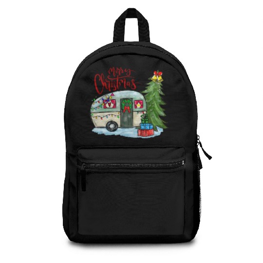 Merry Christmas Happy Camper Funny Camping Life Backpacks