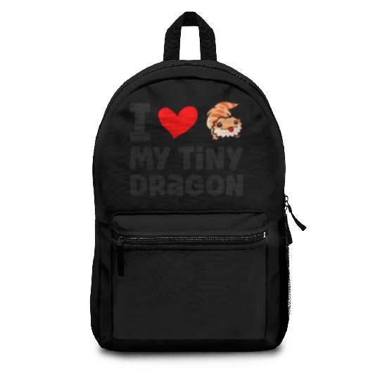 I Love My Tiny Dragon Reptile Pogona Lizard Backpacks