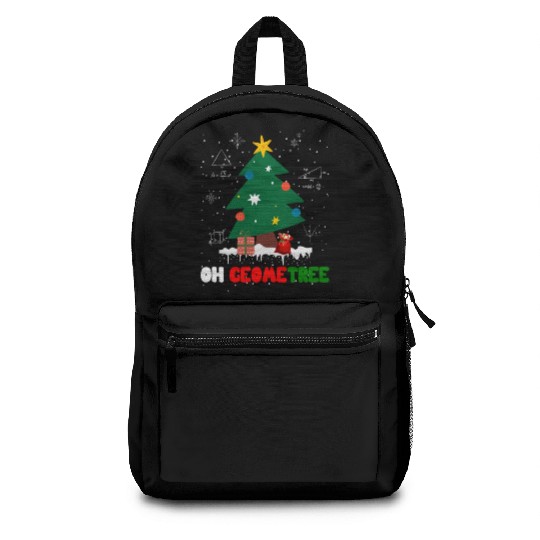 Oh Geometree Funny Christmas Geometry Math Teacher Backpacks